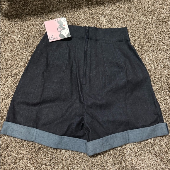 VIXEN SHORTS IN BLUE DENIM - VIXEN BY MICHELINE PITT - Picture 6 of 6